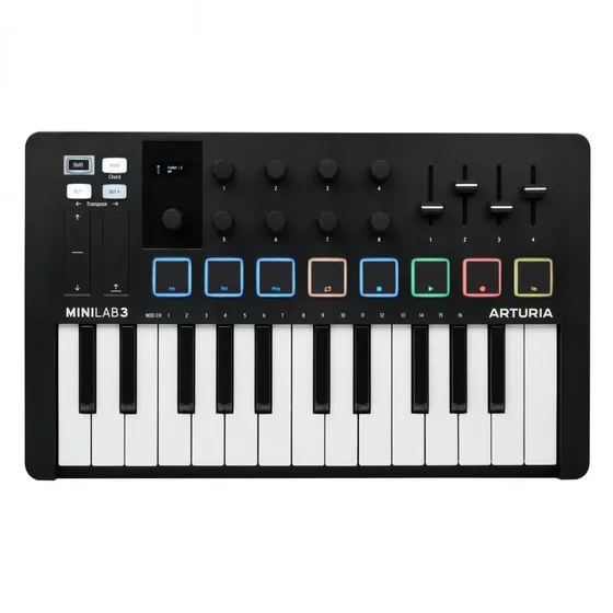 Arturia MiniLab 3 MIDI-keyboard i svart