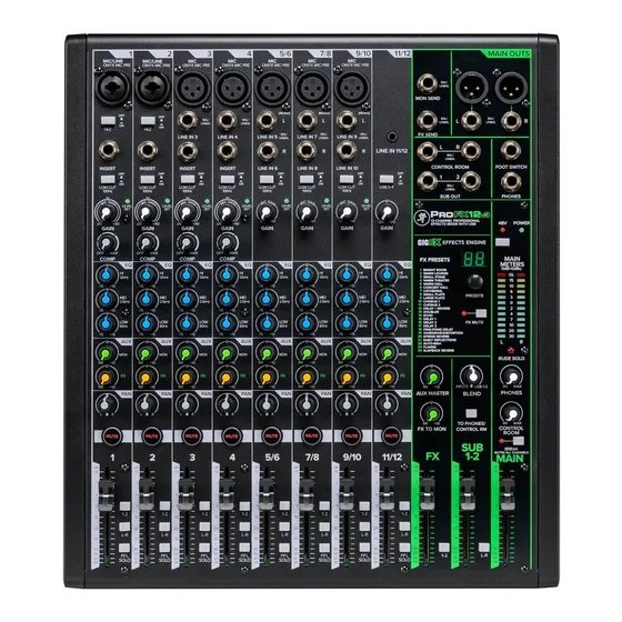 Mackie ProFX12v3 analogt mixerbord med 12 kanaler