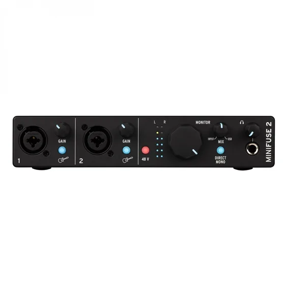Arturia MiniFuse 2 ljudkort i svart med två kombiingångar