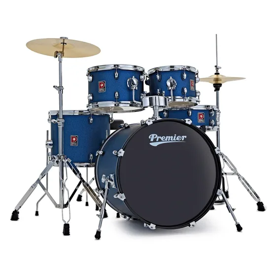 Premier Revolution femdelat trumset med 20 tums bastrumma i Blue Stardust