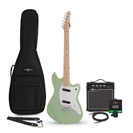 Seattle elgitarr i seafoam green med 10W förstärkare och tillbehör