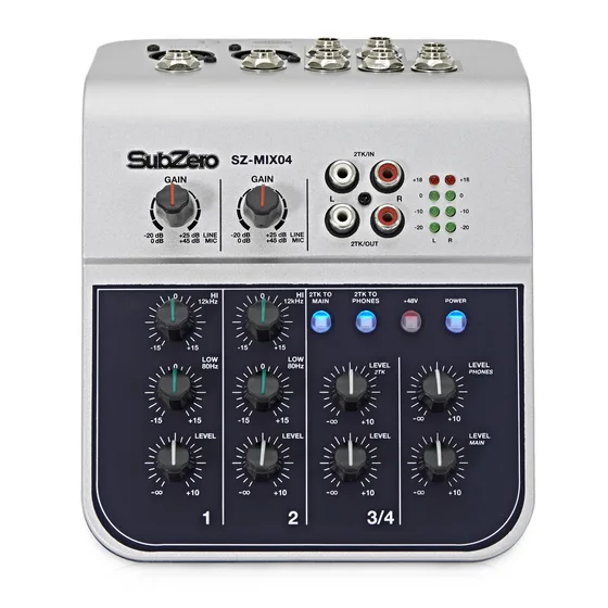 SubZero SZ-MIX04 kompakt mixerbord med fyra kanaler