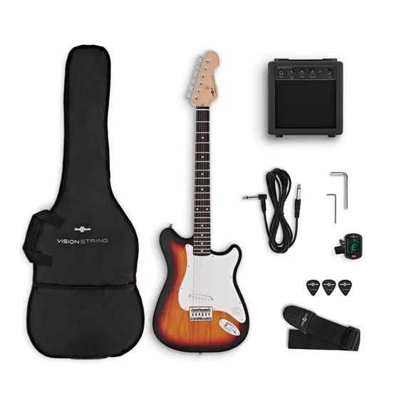 VISIONSTRING elgitarrpaket i sunburst med blank finish